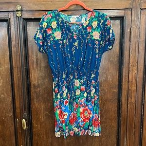 Lace & Mesh Flowered Summer Dress Size Medium